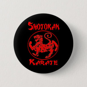 Shotokan Tiger Karate T Shirt 6 Cm Round Badge