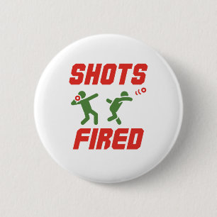 Shots Fired Funny Shot Put Track and Field 6 Cm Round Badge