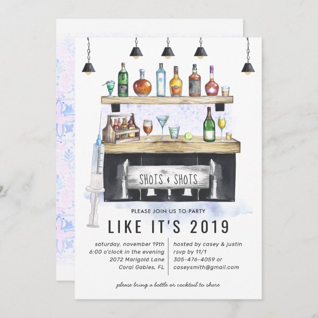 Shots & Shots | We've Been Vaccinated Party Invitation (Front/Back)