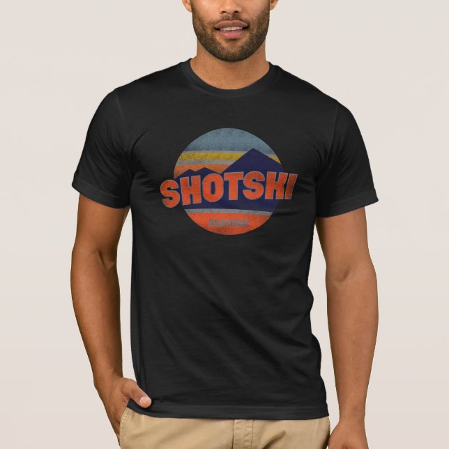 "Shotski Bozeman" Cool Retro Drinking T-Shirt (Front)