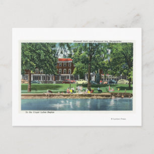 Shotwell Park and Sherwood Inn Scene Postcard