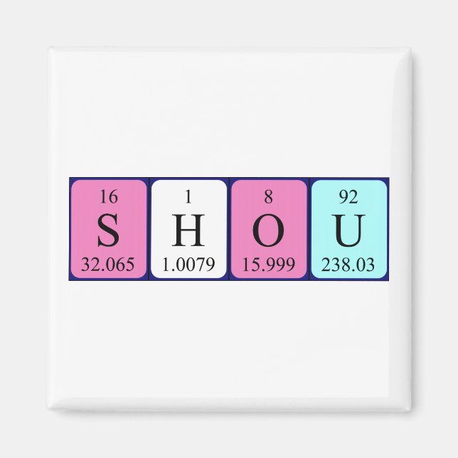 Shou periodic table name magnet (Front)