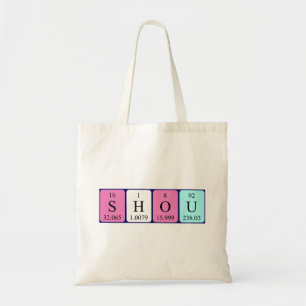 Shou periodic table name tote bag