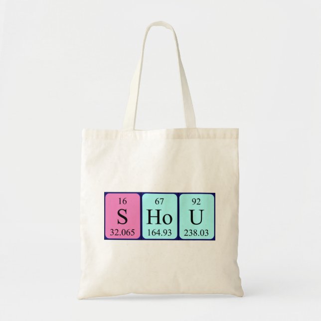 Shou periodic table name tote bag (Front)
