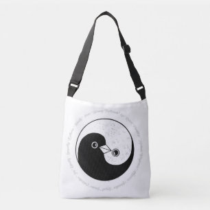 Shoulder bag b/w YinYang doves harmony
