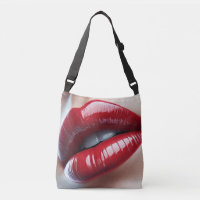 Shoulder bag with lips print