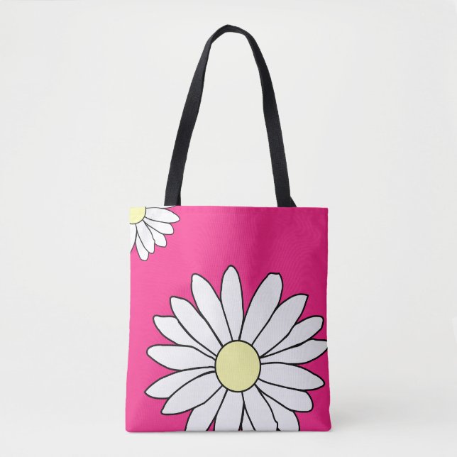 Shoulder Tote Bag - Summer Daisy Pink (Front)