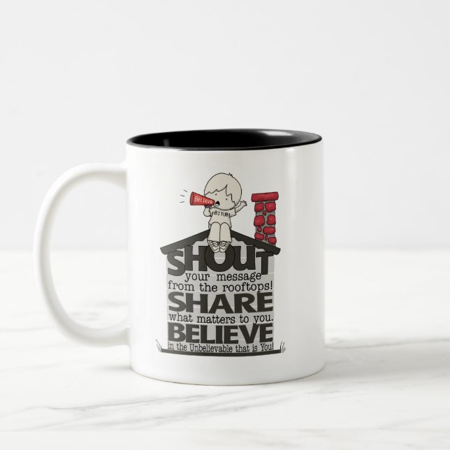 Shout from the Rooftops Two-Tone Coffee Mug (Left)