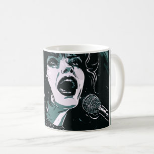 Shout It Out Expressive Singer Teal Music Lovers Coffee Mug