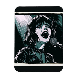 Shout It Out Loud Punk Rocker Retro Vintage Teal  Magnet