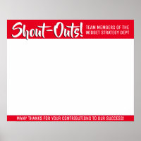 Shout out board employee daily kudos post-its