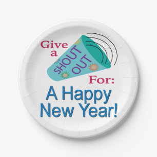 Shout Out for A Happy New Year Paper Plate