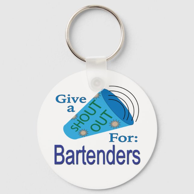 Shout Out for Bartenders Key Ring (Front)