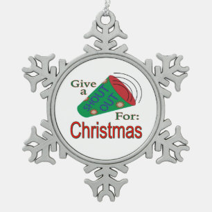 Shout Out for Christmas Snowflake Pewter Christmas Ornament