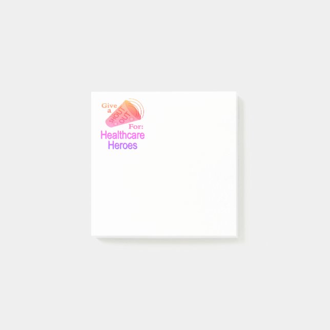 Shout Out for Healthcare Heroes Post-it Notes (Front)
