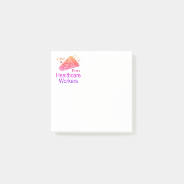 Shout Out for Healthcare Workers Post-it Notes (Front)