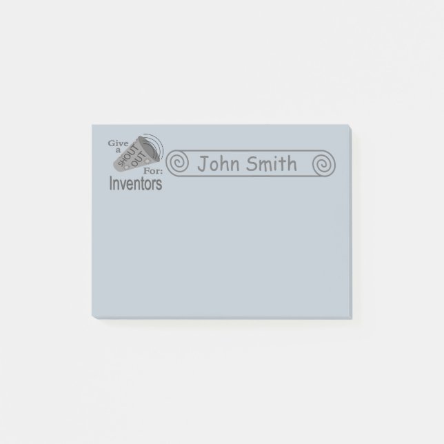 Shout Out for Inventors 4x3 Post-it Notes (Front)