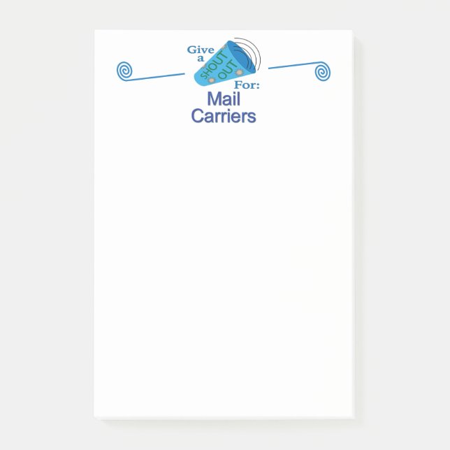Shout Out for Mail Carriers Post-it Notes (Front)