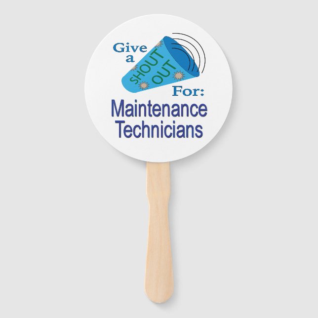 Shout Out for Maintenance Technicians Hand Fan (Front)