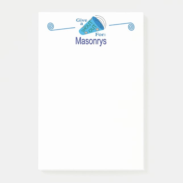 Shout Out for Masonrys Post-it Notes (Front)