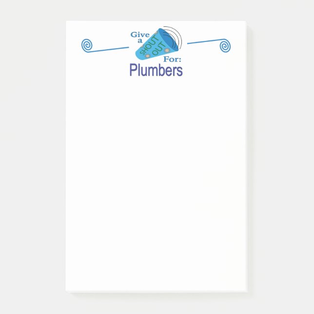 Shout Out for Plumbers Post-it Notes (Front)