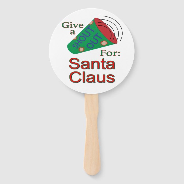 Shout Out for Santa Claus Hand Fan (Front)