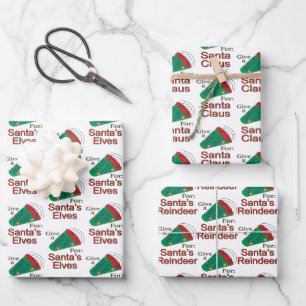 Shout Out for Santa, Elves, & Reindeer Wrapping Paper Sheet