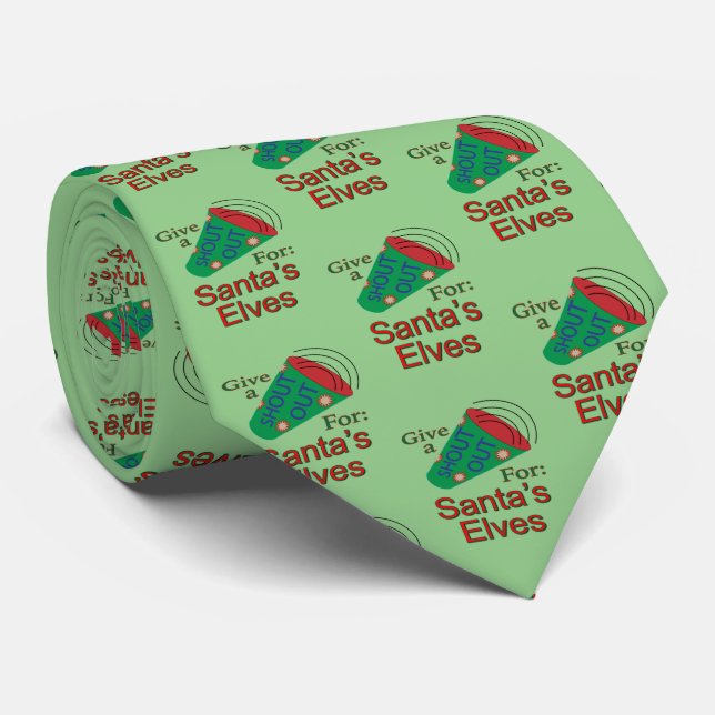 Shout Out for Santa's Elves Tie (Rolled)