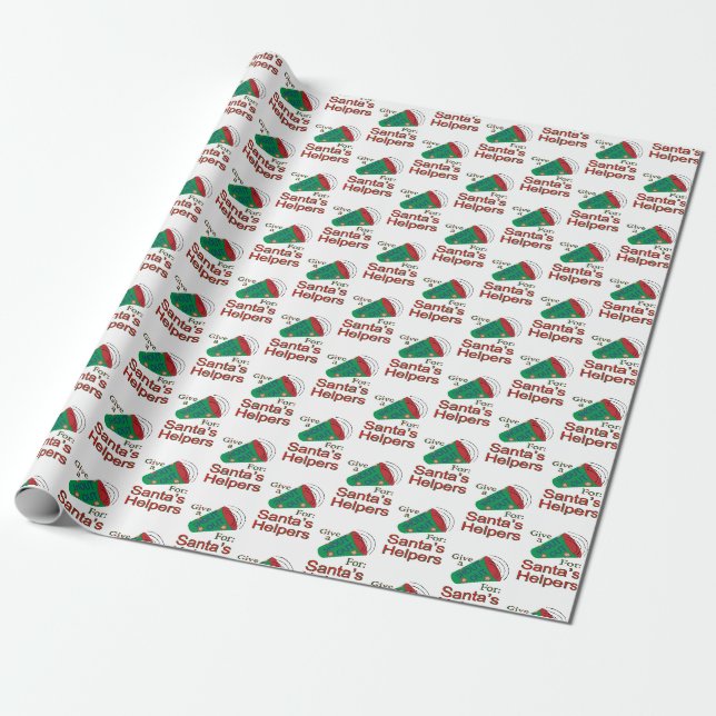 Shout Out for Santa's Helpers Wrapping Paper (Unrolled)
