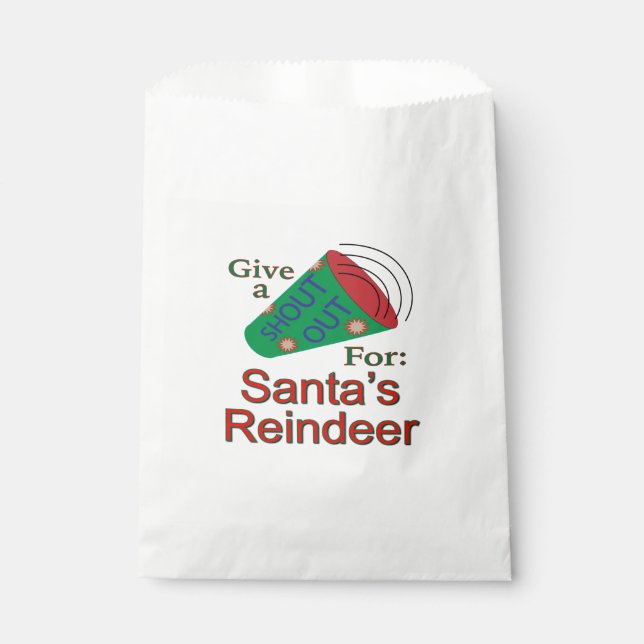 Shout Out for Santa's Reindeer Favour Bag (Front)