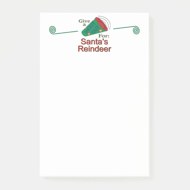 Shout Out for Santa's Reindeer Post-it Notes (Front)