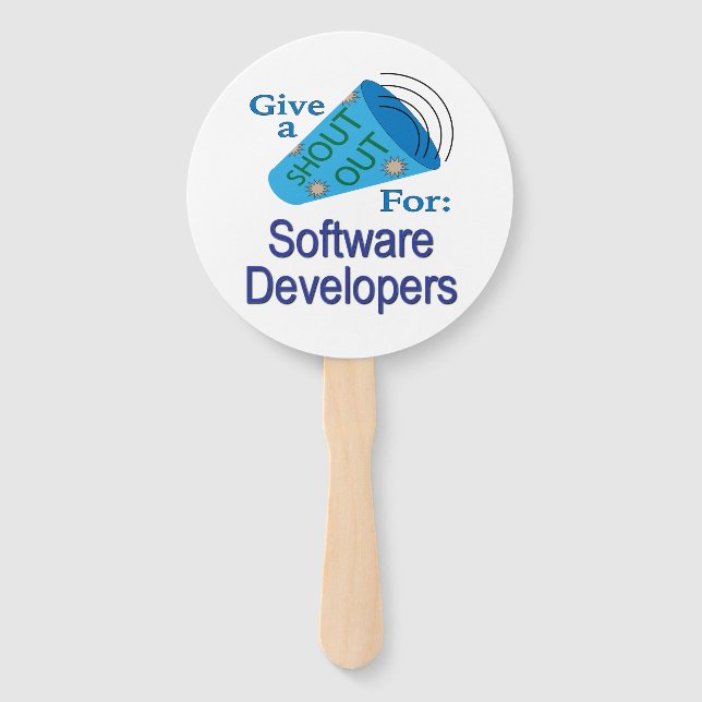 Shout Out for Software Developers Hand Fan (Front)