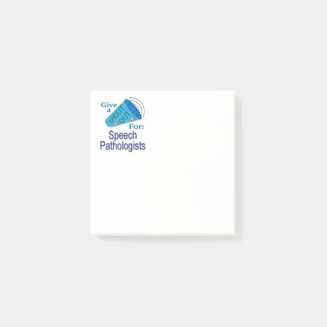 Shout Out for Speech Pathologists Post-it Notes (Front)