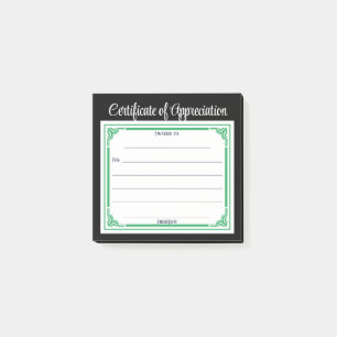 Shout out kudos certificate of appreciation thanks post-it notes