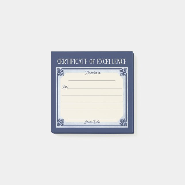 Shout out kudos certificate of excellence thanks post-it notes (Front)