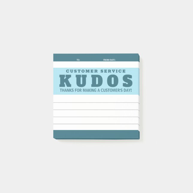 Shout out kudos customer service recognition award post-it notes (Front)