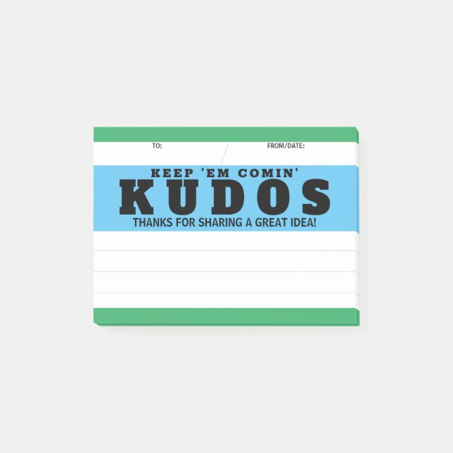 Shout out kudos great idea recognition award post- post-it notes (Front)