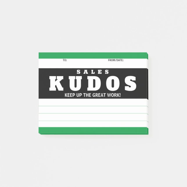 Shout out kudos sales great work recognition award post-it notes (Front)