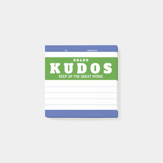 Shout out kudos sales great work recognition award post-it notes (Front)