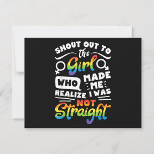 Shout Out to The Girl Lesbian Pride LGBT T Shirt G Thank You Card