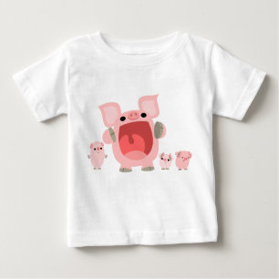 Shouting Cartoon Pigs Baby T-shirt