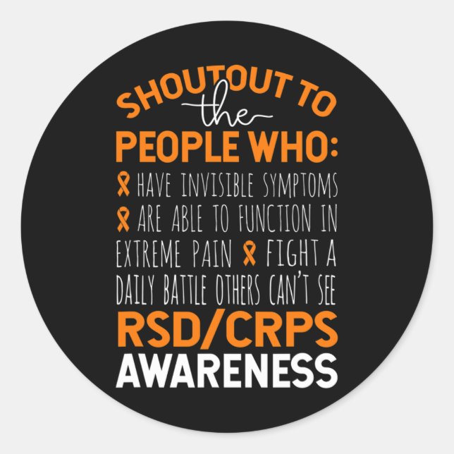 Shoutout To The People CRPS Awareness Classic Round Sticker (Front)