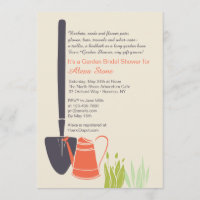Shovel and Watering Can Bridal Shower Invitation