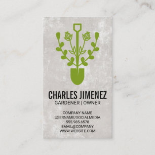 Shovel   Flowers and Vines Business Card