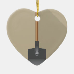 Shovel Vector Illustration Ceramic Ornament