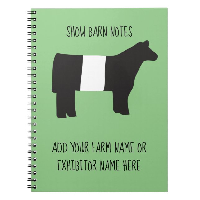 Show Barn Notes - Livestock Exhibitor Customizable Notebook (Front)