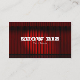 Show Biz Red - White Text Business Card