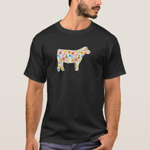 show cattle flower, show Beef flower T-Shirt