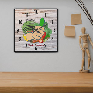 Show em the thumb Personalized Master Gardener Square Wall Clock