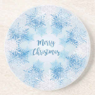 SHOW FLAKES PATTERN Merry Christmas Coaster